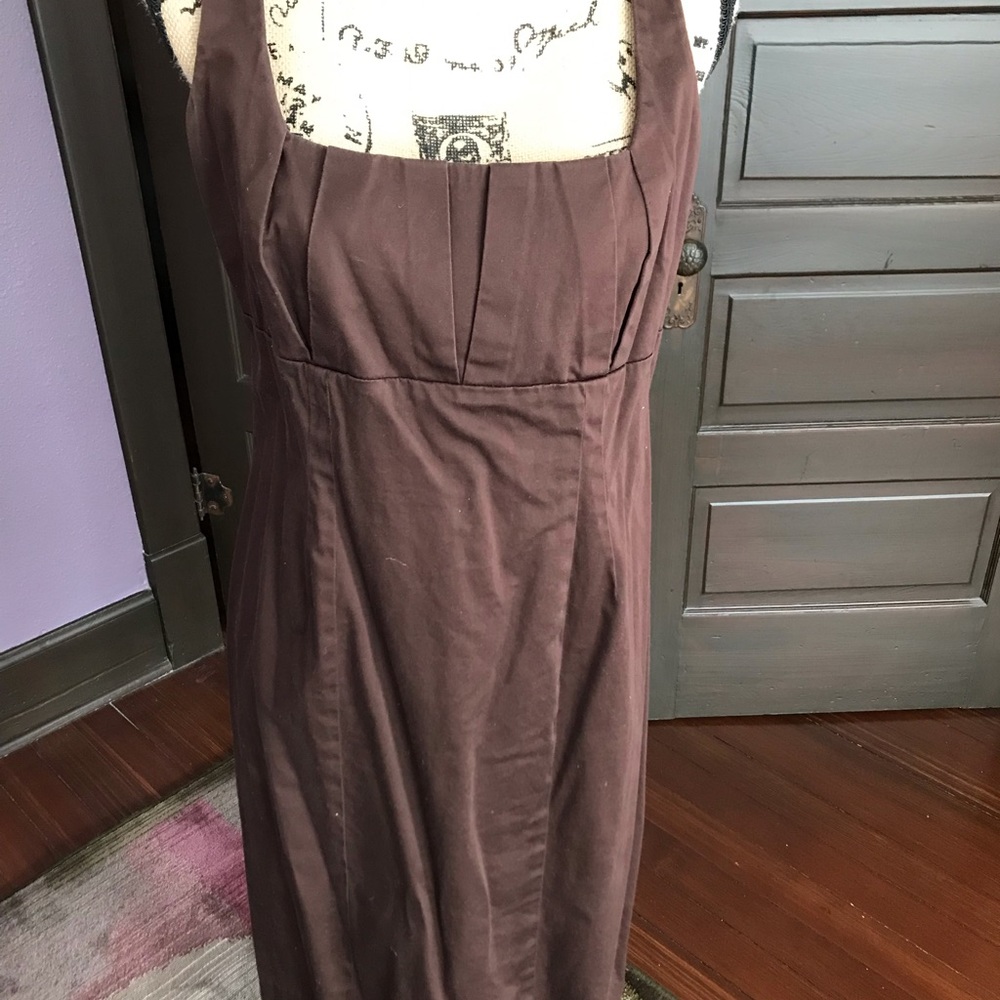 Calvin Klein Solid Brown Dress